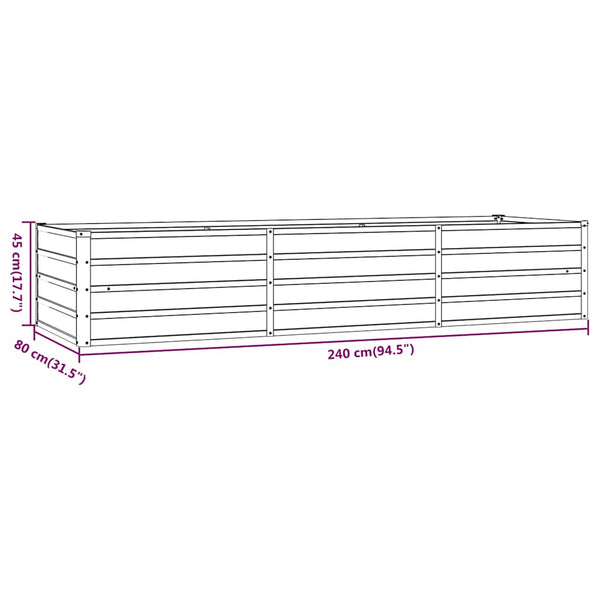 Hochbeet Rostig 240x80x45 cm Cortenstahl