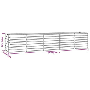 Hochbeet Rostig 400x80x77 cm Cortenstahl