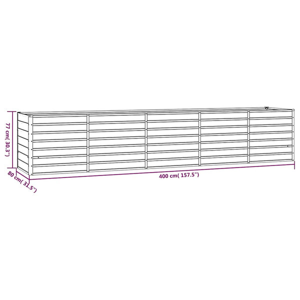 Hochbeet Rostig 400x80x77 cm Cortenstahl