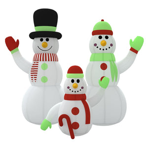 Aufblasbare Schneemann Familie mit LEDs 360cm