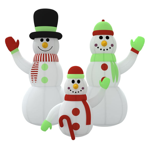 Aufblasbare Schneemann Familie mit LEDs 360cm