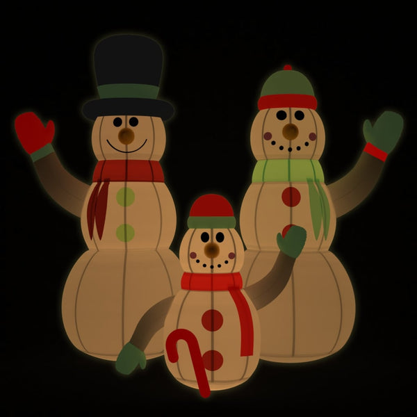 Aufblasbare Schneemann Familie mit LEDs 360cm