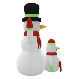 Aufblasbare Schneemann Familie mit LEDs 360cm