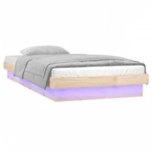 Massivholzbett mit LED 100x200 cm