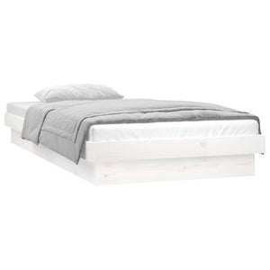 Massivholzbett mit LED Weiß 75x190 cm