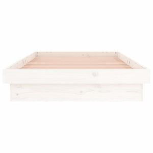 Massivholzbett mit LED Weiß 75x190 cm