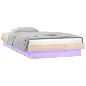 Massivholzbett mit LED 90x190 cm