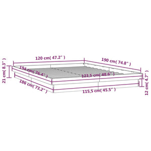 Massivholzbett mit LED 120x190 cm