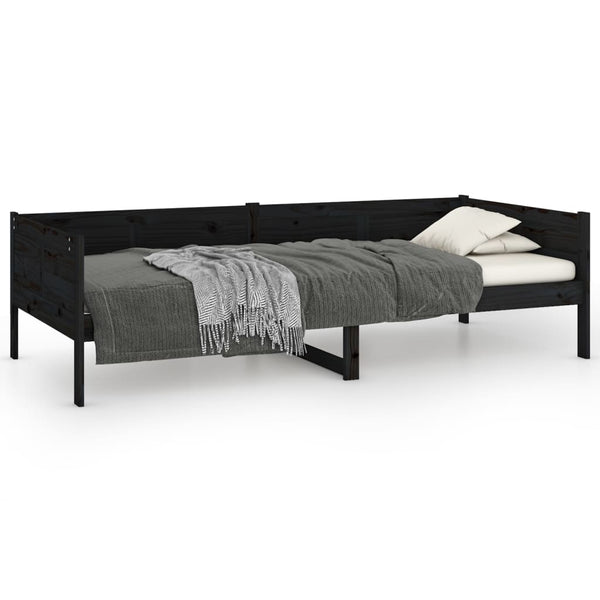 Schwarzes Tagesbett Kiefer Massivholz 90x190 cm
