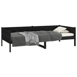 Schwarzes Tagesbett Kiefer Massivholz 90x190 cm