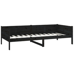 Schwarzes Tagesbett Kiefer Massivholz 90x190 cm