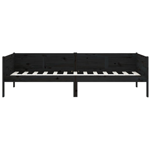 Schwarzes Tagesbett Kiefer Massivholz 90x190 cm