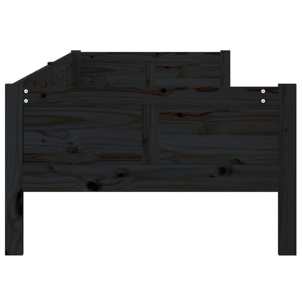 Schwarzes Tagesbett Kiefer Massivholz 90x190 cm