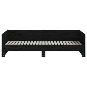 Ausziehbares Tagesbett Schwarz Kiefer 80x200 cm