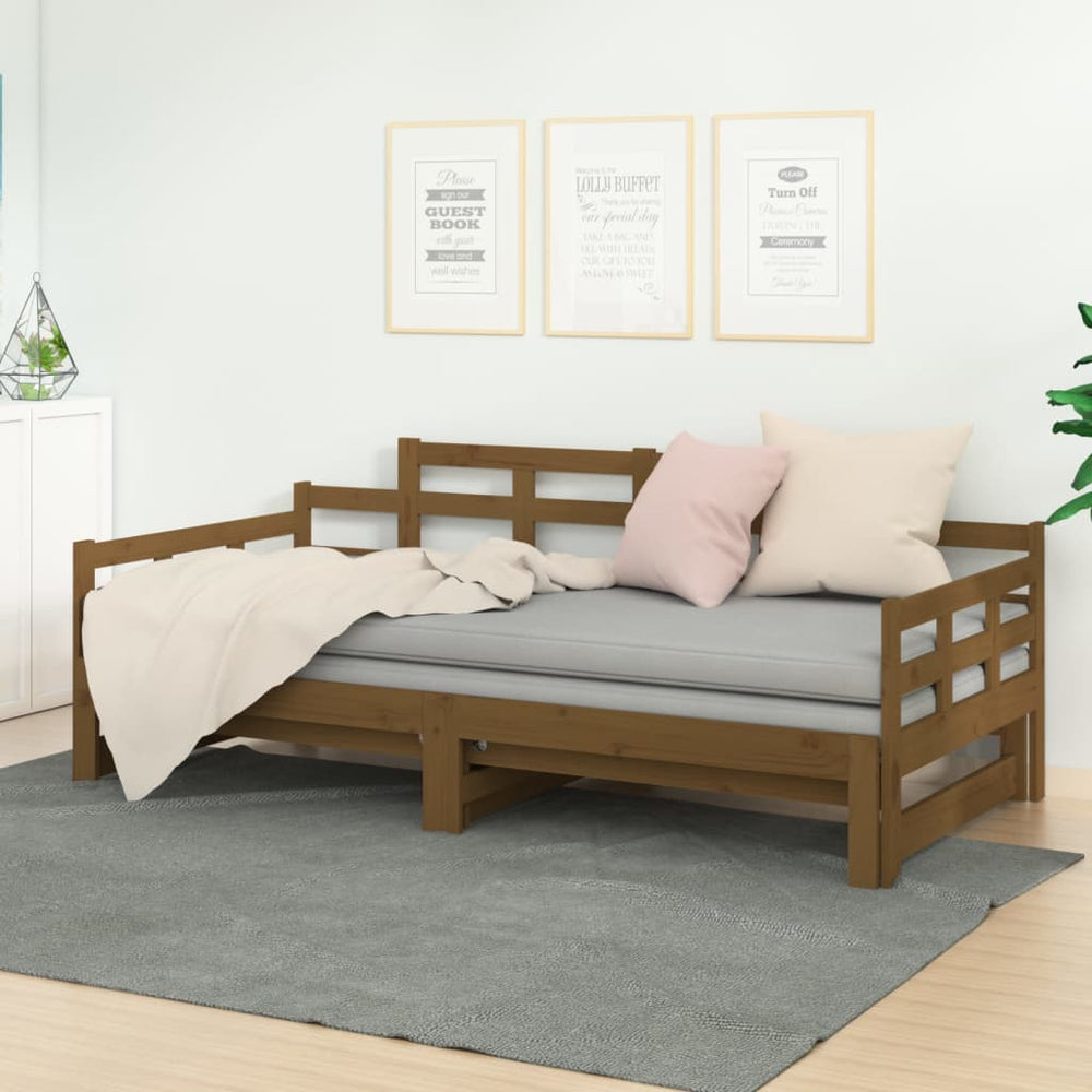 Ausziehbares Tagesbett Honigbraun 90x190 cm