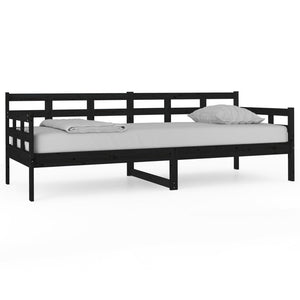 Schwarzes Tagesbett Kiefer Massivholz 80x200 cm