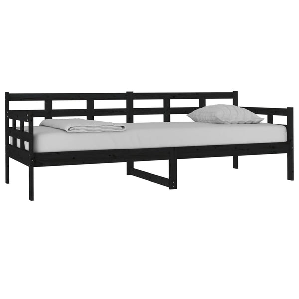 Schwarzes Tagesbett Kiefer Massivholz 80x200 cm