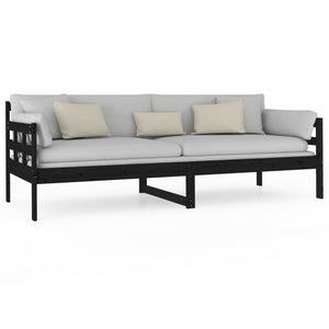 Schwarzes Tagesbett Kiefer Massivholz 80x200 cm