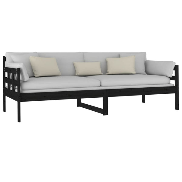 Schwarzes Tagesbett Kiefer Massivholz 80x200 cm