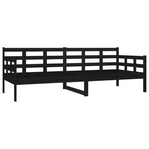 Schwarzes Tagesbett Kiefer Massivholz 80x200 cm