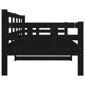 Schwarzes Tagesbett Kiefer Massivholz 80x200 cm