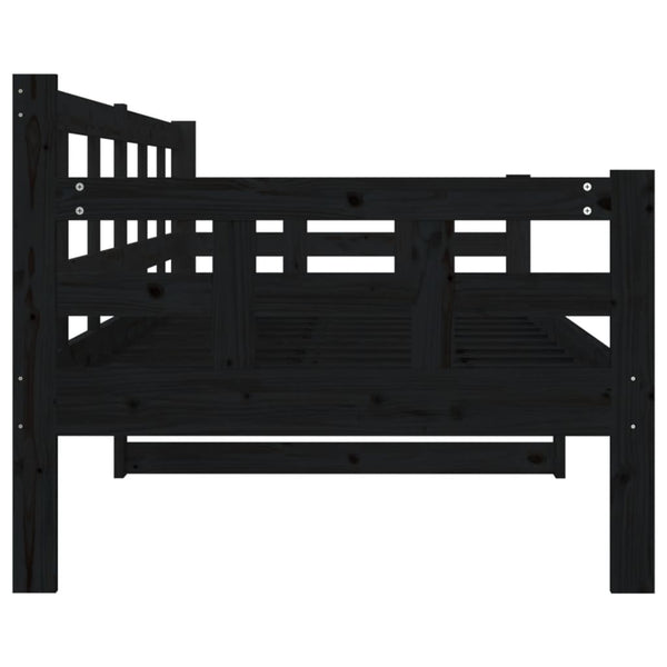 Schwarzes Tagesbett Kiefer Massivholz 80x200 cm