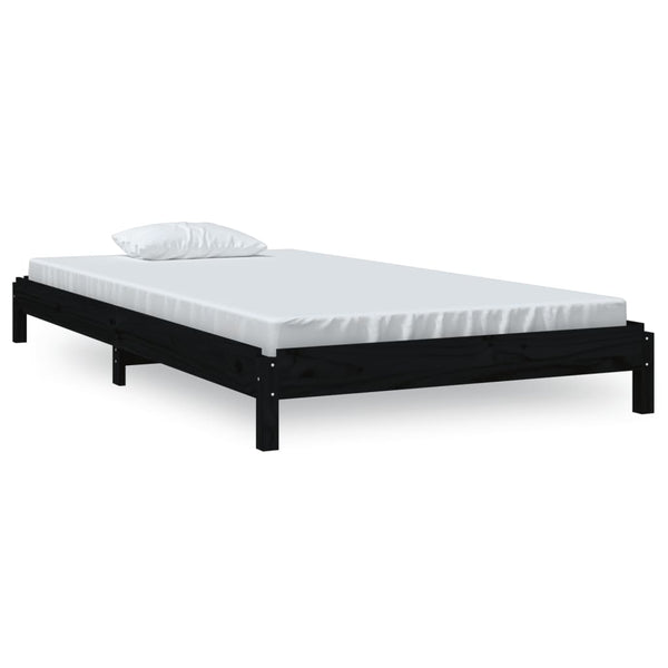 Stapelbett Schwarz 80x200 cm Kiefer Massivholz