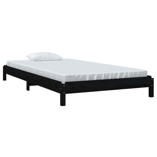 Stapelbett Schwarz 80x200 cm Kiefer Massivholz