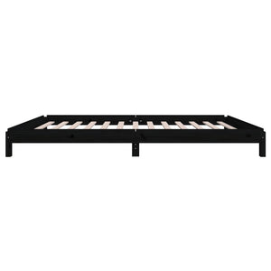 Stapelbett Schwarz 80x200 cm Kiefer Massivholz
