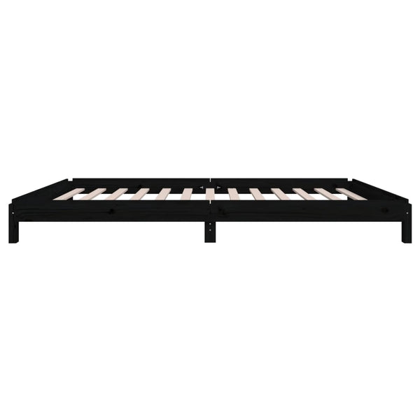 Stapelbett Schwarz 80x200 cm Kiefer Massivholz