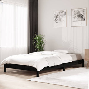 Stapelbett Schwarz 80x200 cm Kiefer Massivholz