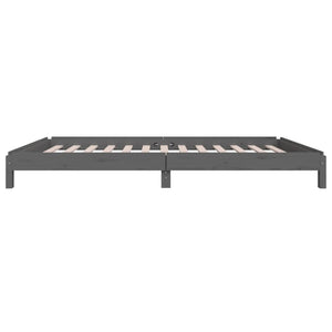 Stapelbett Grau 75x190 cm Kiefer Massivholz