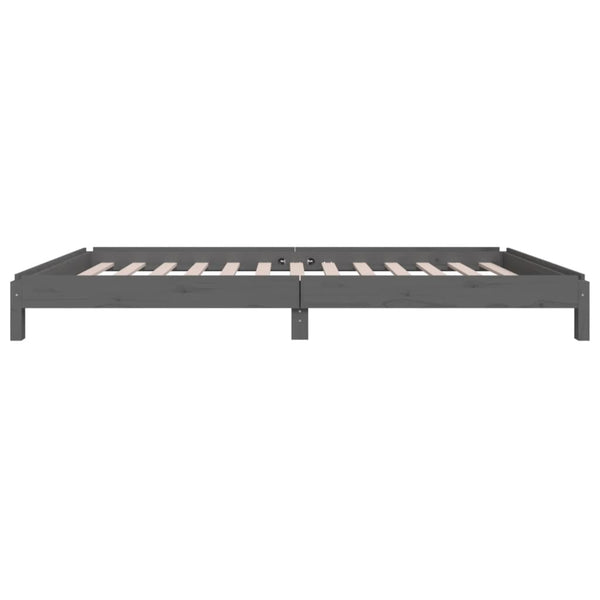 Stapelbett Grau 75x190 cm Kiefer Massivholz