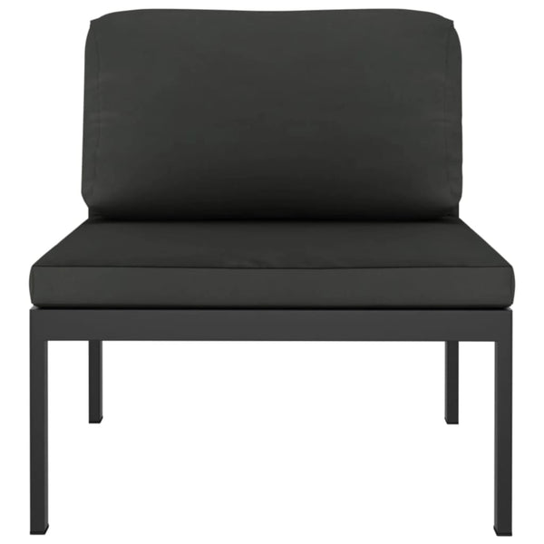 Gartensofa 4-Sitzer mit Kissen Aluminium Anthrazit