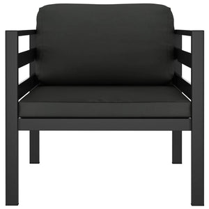 7-tlg. Garten-Lounge-Set mit Kissen Aluminium Anthrazit