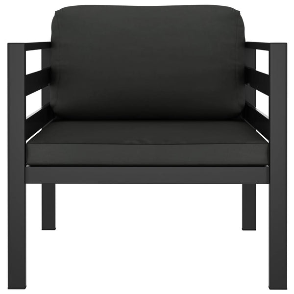 7-tlg. Garten-Lounge-Set mit Kissen Aluminium Anthrazit
