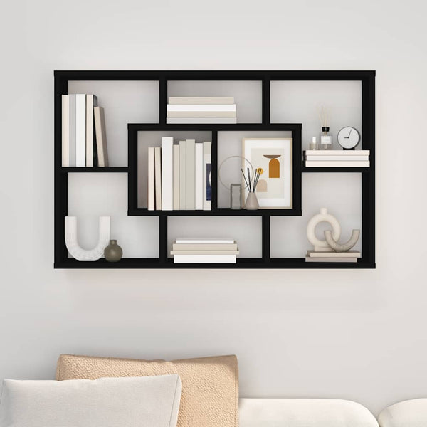 Wandregal Schwarz 85x16x52,5 cm