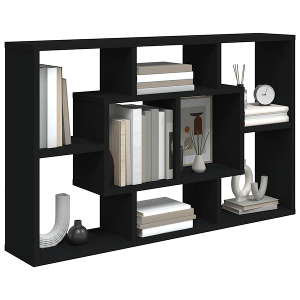 Wandregal Schwarz 85x16x52,5 cm