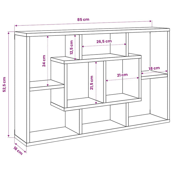 Wandregal Betongrau 85cm Holzwerkstoff