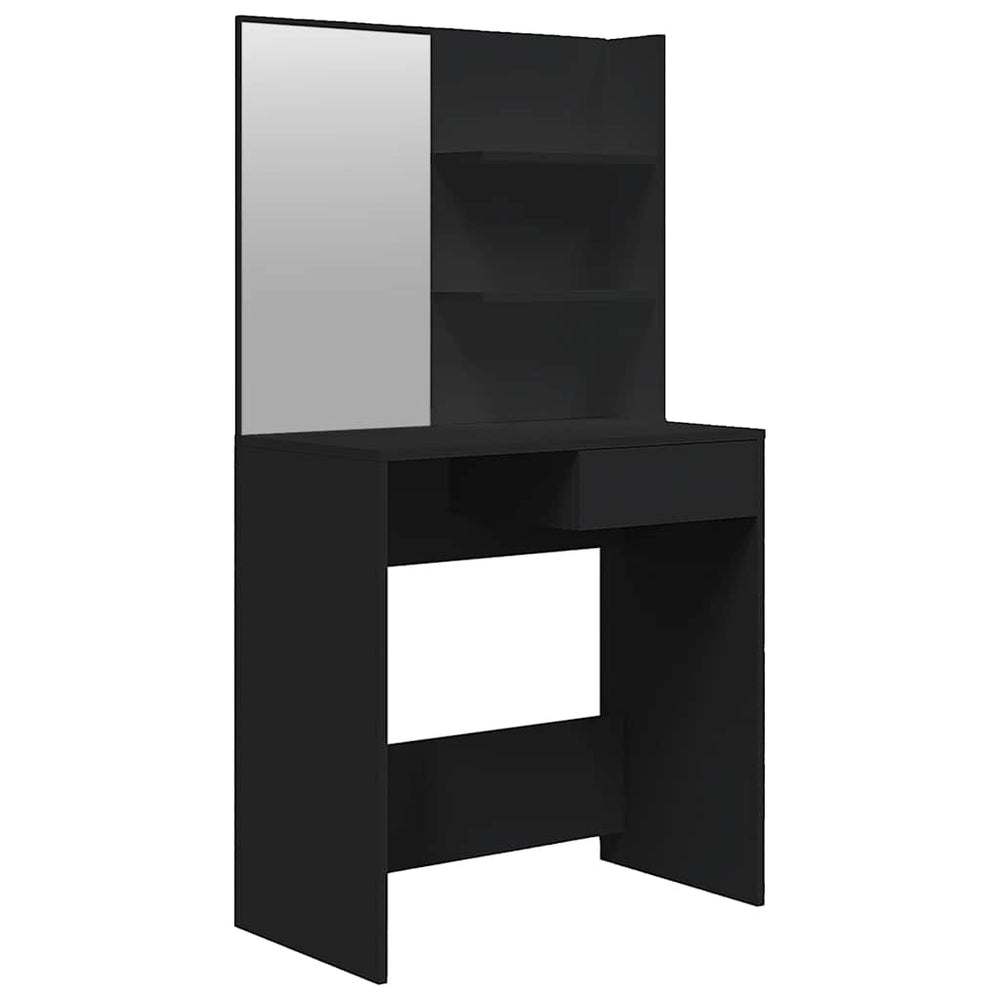 Schminktisch Schwarz mit Spiegel 74,5x40x141 cm