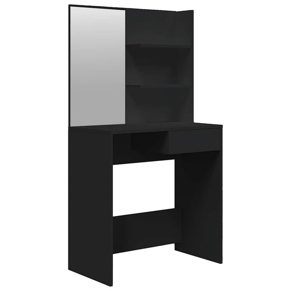 Schminktisch Schwarz mit Spiegel 74,5x40x141 cm
