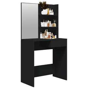 Schminktisch Schwarz mit Spiegel 74,5x40x141 cm