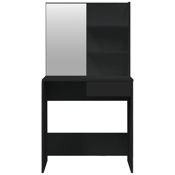 Schminktisch Schwarz mit Spiegel 74,5x40x141 cm