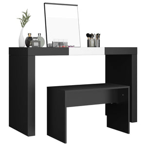 Schwarzer Schminkhocker 70x35x45 cm