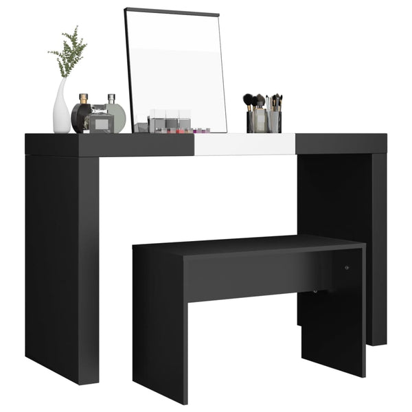 Schwarzer Schminkhocker 70x35x45 cm