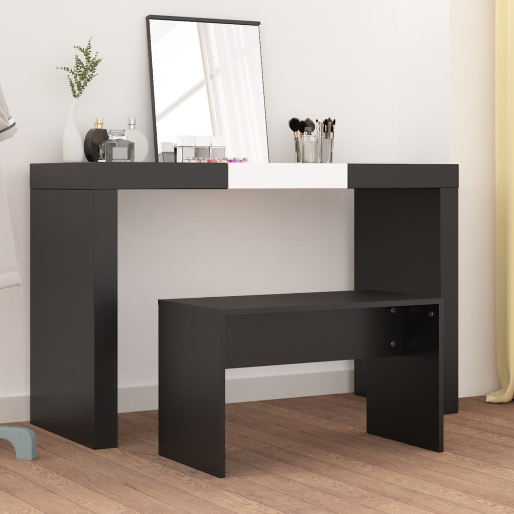 Schwarzer Schminkhocker 70x35x45 cm