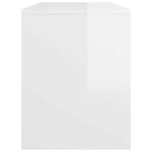 Schminkhocker Weiß Hochglanz 70x35x45 cm