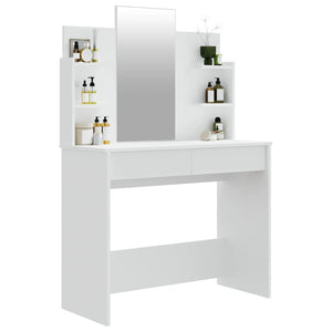 Schminktisch mit Spiegel, Weiß, 96 cm