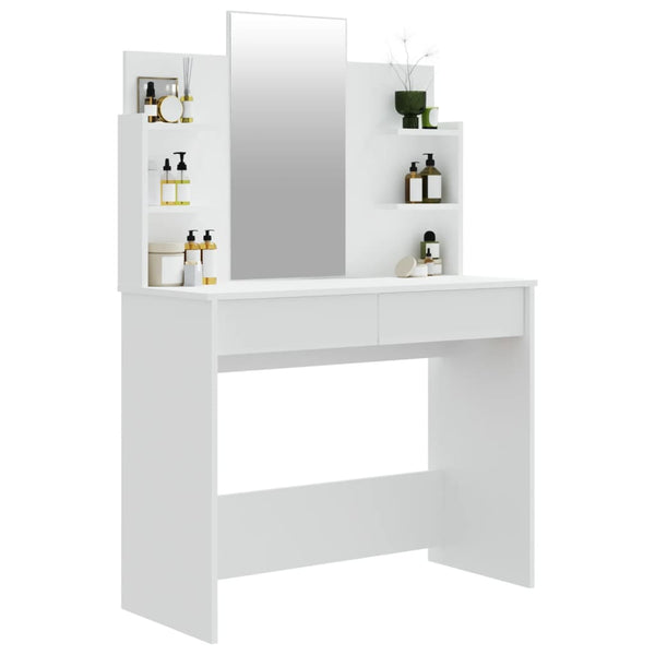 Schminktisch mit Spiegel, Weiß, 96 cm