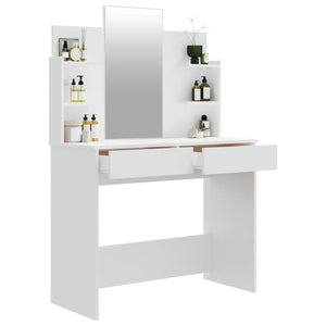 Schminktisch mit Spiegel, Weiß, 96 cm